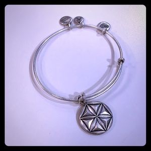 Silver Alex and Ani Aphrodite’s Flower bangle